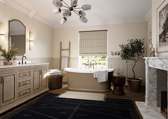 Bellagio Stripe, Sandalwood - Roman Blind - Image 6
